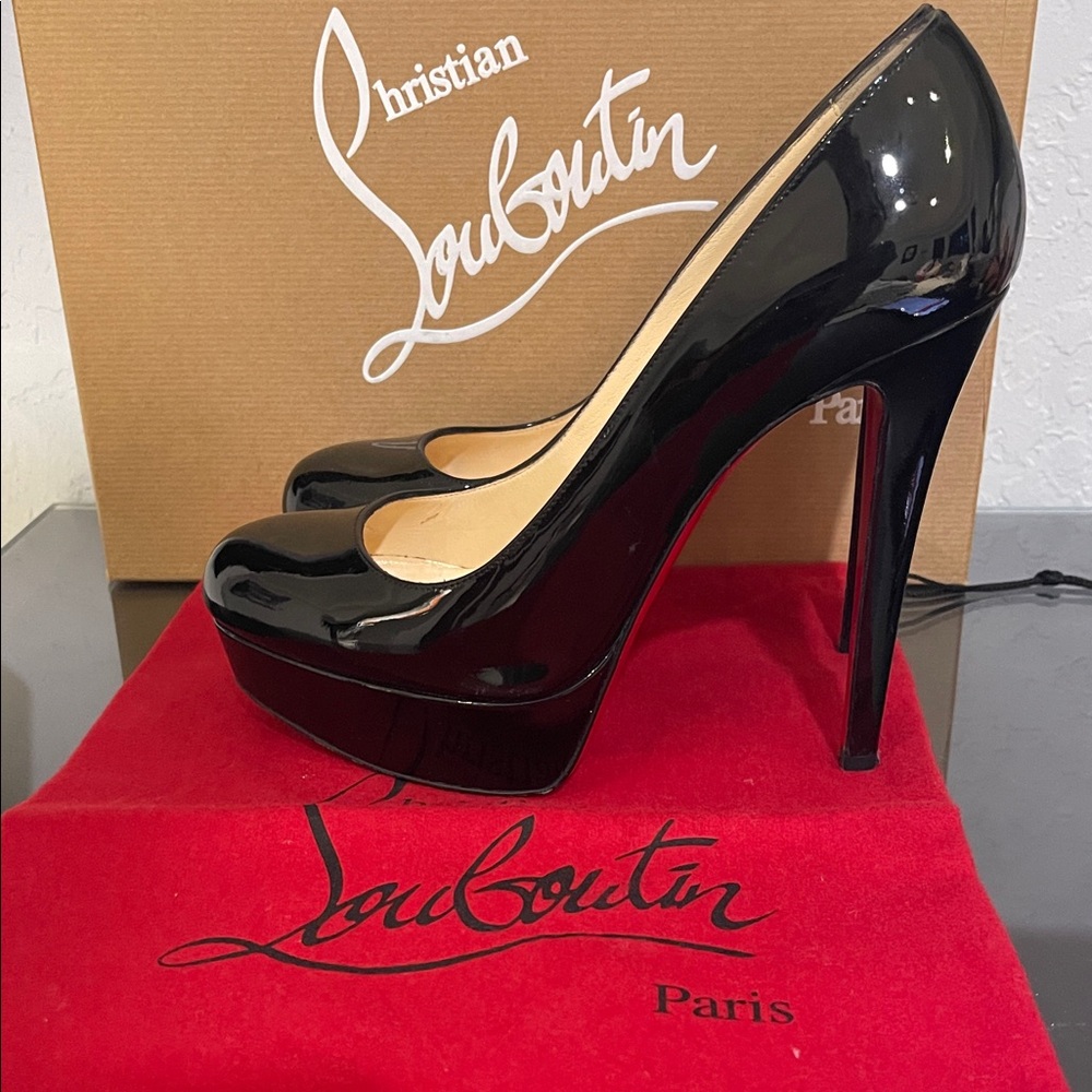 Christian Louboutin Black Patent Leather Heels - Picture 5 of 7